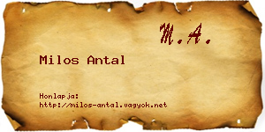 Milos Antal névjegykártya