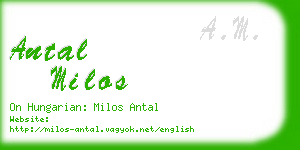 antal milos business card